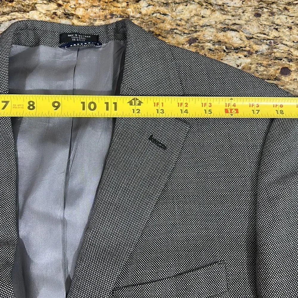 Tommy Hilfiger Wool Gray Two Button Closure Blazer Size L 40